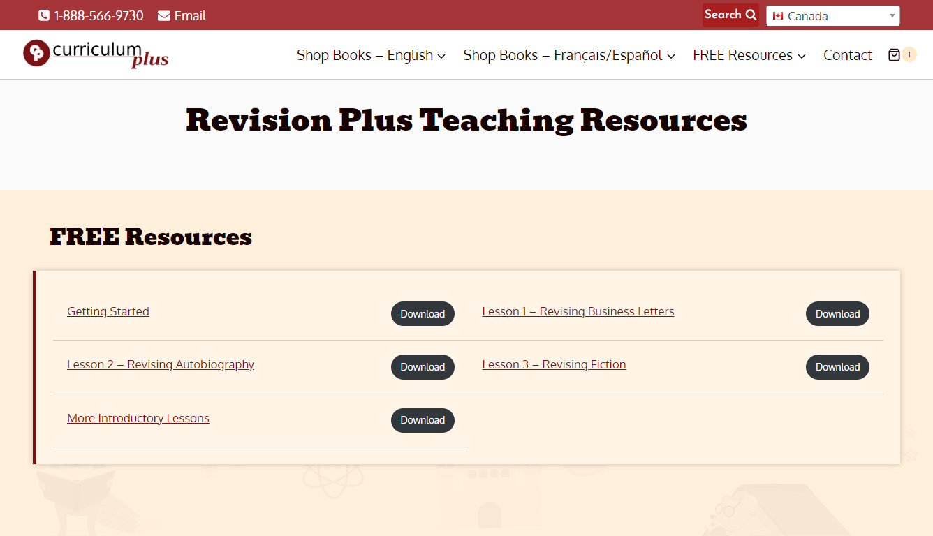Curriculum Plus resources