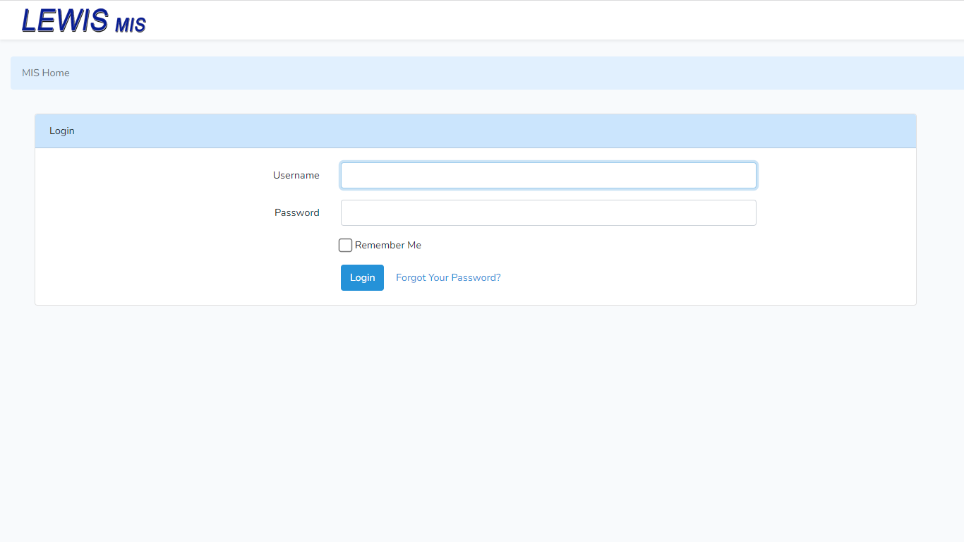 A screenshot of a login screen for Lewis Mouldings.